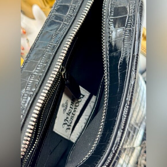🆕 VIVIENNE WESTWOOD 🧿 NWT Rachel Camera Crossbody Bag - Vegan Croc - AUTH - Picture 7 of 13